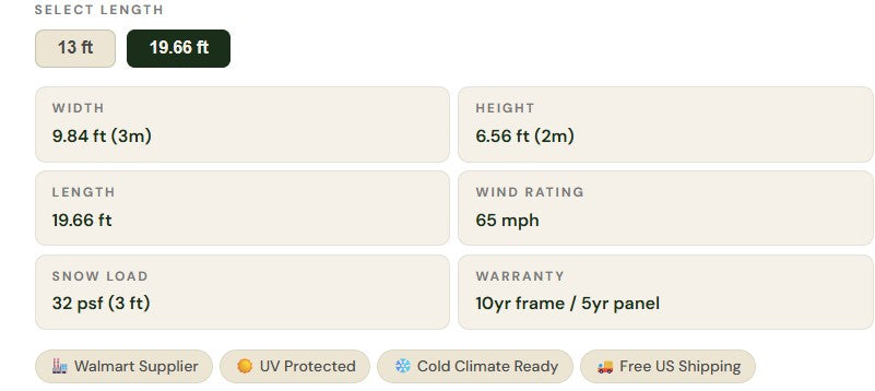 World's Most Popular Polycarbonate Greenhouse 19.66ft
